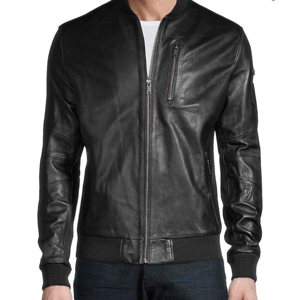RON TOMSON Leather Bomber Jacket